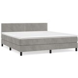  Box spring postelja z vzmetnico svetlo siva 180x200 cm žamet, (20902287) | Shoptok.si