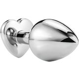 Sunfo metalni analni čep sa srcem i plavim kamenom (srebrni) | shoptok.hr