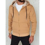 DStreet Bluza męska rozpinana basic z kapturem kamelowa | shoptok.hr