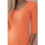 Kesi Dress with neckline in orange neon color | shoptok.hr
