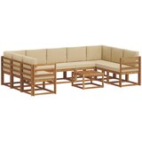  Set vanjskih sofa s jastukom 10 pcs Prirodna i bež | shoptok.hr
