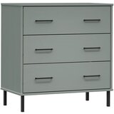 Maison Chic Komoda - Predalnik s 3 predali siva 77x40x79,5 cm trden les OSLO, (21722017) | Shoptok.si