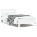 vidaXL Okvir za krevet s uzglavljem i LED svjetlima bijeli 90x200 cm | shoptok.hr