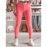 DStreet Spodnie damskie skinny z paskiem VIVASKIN jasnoróżowe | shoptok.hr
