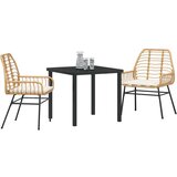  Set za objedovanje na otvorenom od 3 komada s jastučićima smeđi poli ratan | shoptok.hr