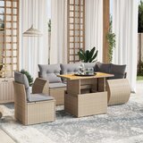 vidaXL 6-dijelni set vrtnih sofa s jastucima bež od poliratana | shoptok.hr
