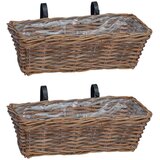 vidaXL Obesna košara za sadike 2 pcs Rjava 48 x 22 x 15 cm, (5000285954) Cene