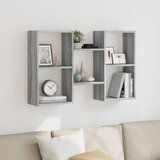 Maison Chic Stenska polica - Viseča Polica siva sonoma 96x18x60 cm inženirski les, (21794060) | Shoptok.si
