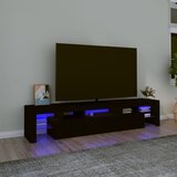 The Living Store TV omarica z LED lučkami črna 200x36,5x40 cm - TV Omarica, (21377038) Cene