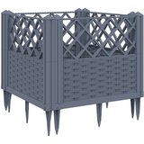 Maison Chic Cvetlično korito - Cvetlični Lonec z zatiči sivo 43,5x43,5x43,5 cm PP, (21789172) Cene