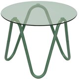 Leitmotiv Okrogla stranska mizica s stekleno mizno ploščo ø 50 cm Ventana Round – Cene