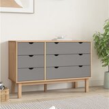 vidaXL Ladičar smeđe-sivi 113,5 x 39,5 x 73 cm od masivne borovine Cijene