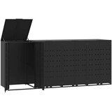 vidaXL Spremište za 4 kante za otpad crno 276 x 79 x 117 cm čelično | shoptok.hr