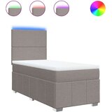 vidaXL Box spring postelja z vzmetnico taupe 80x200 cm blago, (21310877) | Shoptok.si