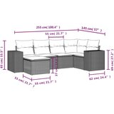  6-dijelni set vrtnih sofa s jastucima bež od poliratana | shoptok.hr