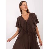 Italy Moda Dress-MI-SK-102128.61-dark brown u