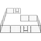  Ograda za pse sa 16 ploča od čelika 60 x 80 cm crna | shoptok.hr