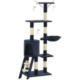 vidaXL Penjalica za mačke sa stupovima za grebanje od sisala 138 cm tamnoplava | shoptok.hr