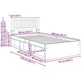  Okvir za krevet s uzglavljem Smeđi hrast 90 x 200 cm | shoptok.hr
