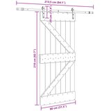  Klizna vrata NARVIK Prirodna i crna 80 x 210 cm (213,5 cm) | shoptok.hr