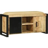 vidaXL Klupa ormar 100x35x50 cm Čvrsto drvo hrapavo mango | shoptok.hr
