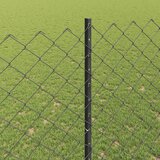  Ograda od lančanih veza s postom 25 x 1,6 m Siva Mreža | Shoptok.si