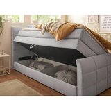 MID.YOU POSTELJA BOXSPRING 120 cm x 200 cm , tekstil, leseni material svetlo siva | Shoptok.si