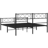 Metalni okvir kreveta uzglavlje i podnožje crni 140x190 cm | shoptok.hr