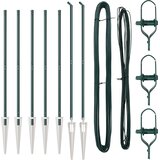 vidaXL postovi za ograde s klinovima 7 kom Ø32 mm 170 cm galvanizirani čelik | shoptok.hr