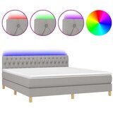  box spring s madracem LED svjetlosivi 160x200 cm tkanina | shoptok.hr
