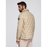 Ombre Men's quilted jacket in shirt cut - beige | shoptok.hr