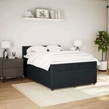 vidaXL Box spring posteljni z vzmetnico črn 140x190 cm žamet | Shoptok.si