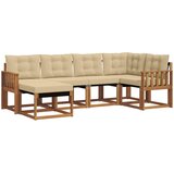  Set vanjskih sofa 6 kom. Prirodna i bež Smeđa 247 x 128,5 x 73 cm | shoptok.hr