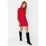 Trendyol Red Balloon Sleeve Ruffle Dress Cijene