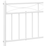  Metalni okvir kreveta uzglavlje i podnožje bijeli 193x203 cm | shoptok.hr