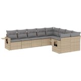 Maison Chic Seti vrtnega pohištva - Vrtna garnitura 9-delna z blazinami bež poli ratan, (21795802) | Shoptok.si