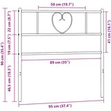  Metalno zamjensko uzglavlje crno 90 cm | shoptok.hr