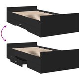  Okvir kreveta s ladicama crni 90 x 190 cm konstruirano drvo | shoptok.hr