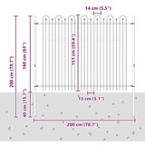  Spike Lok Ograja Črna 200 x 200 cm Prašno lakirano jeklo, (5000157993) | Shoptok.si