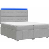  LED okvir za krevet s madracem Svjetlosiva 200 x 200 cm Tkanina | shoptok.hr