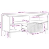 TV ormar s ladicama Smeđa 100 x 33 x 46 cm Čvrsto drvo manga | shoptok.hr
