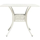The Living Store Vrtna miza bela 90x90x73 cm liti aluminij - Vrtna Miza, (21461963) | Shoptok.si