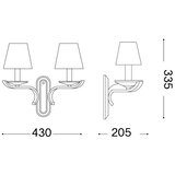 Ideal Lux kristalna zidna lampa pegaso 2xE14/28W/230V sjajni hrom | Eponuda.com