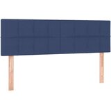 vidaXL Box spring postelja z vzmetnico modra 140x190 cm blag | Shoptok.si