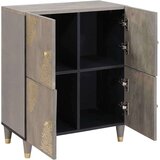 Ormarić Komoda Siva i zlatna 60 x 33 x 75 cm Čvrsto drvo manga | shoptok.hr