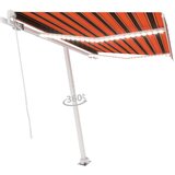  Ročno zložljiva tenda z LED lučmi 350x250 cm oranžna in rjava, (20803748) | Shoptok.si