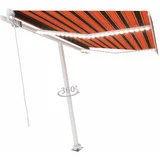 Tenda Ročno zložljiva tenda z LED lučmi 350x250 cm oranžna in rjava, (20803748)