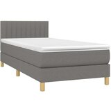  Krevet s oprugama i madracem tamnosivi 90x200 cm od tkanine | shoptok.hr