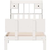 vidaXL Knjižna postelja brez ležišča bela 90x200 cm trdna borovina | Shoptok.si
