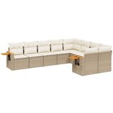 Maison Chic Seti vrtnega pohištva - Vrtna garnitura 9-delna z blazinami bež poli ratan, (21796332) | Shoptok.si